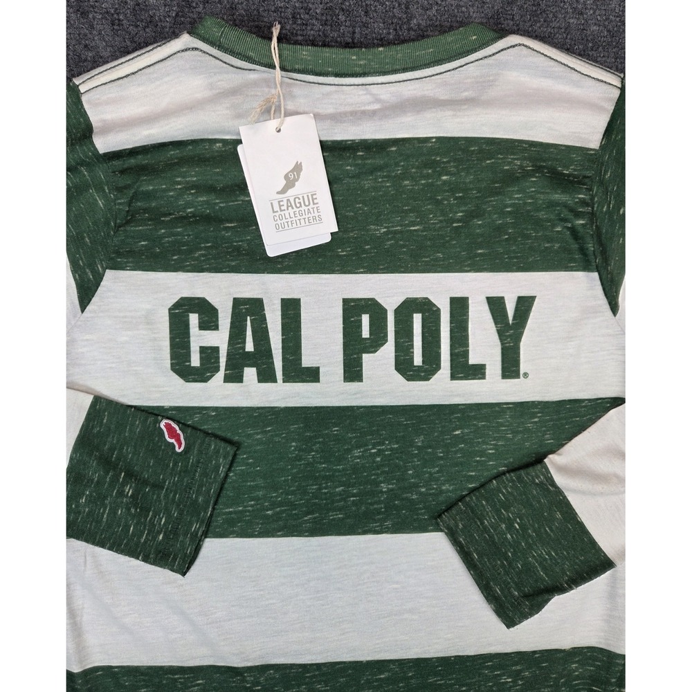 NEW Cal Poly Tee Shirt Small Green White Long Sleeve